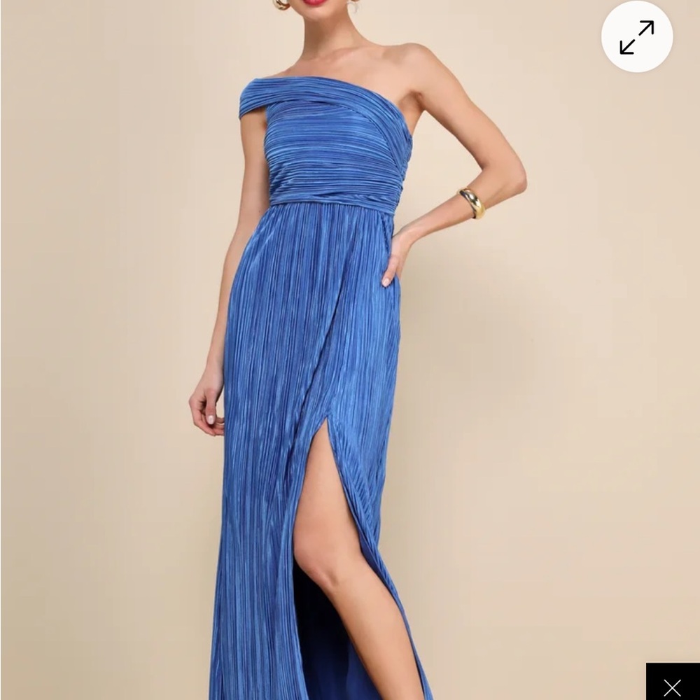 Lulu's One Shoulder Blue Dress